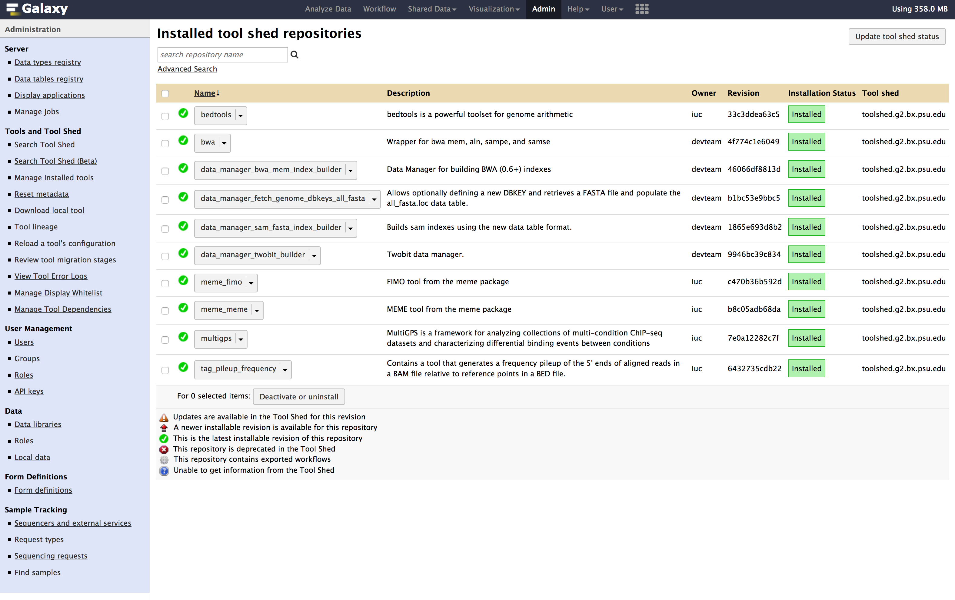 Manage installed tools