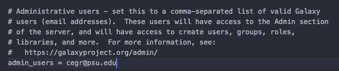 Galaxy Admin config Image